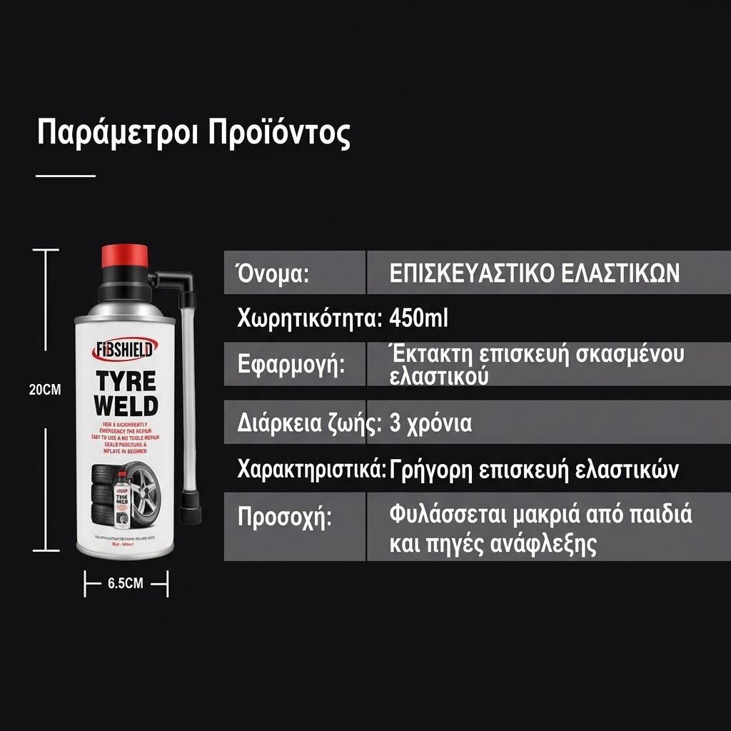 Επιδιόρθωση Λάστιχου σε Δευτερόλεπτα FIB Shield Spray by Autoguard
